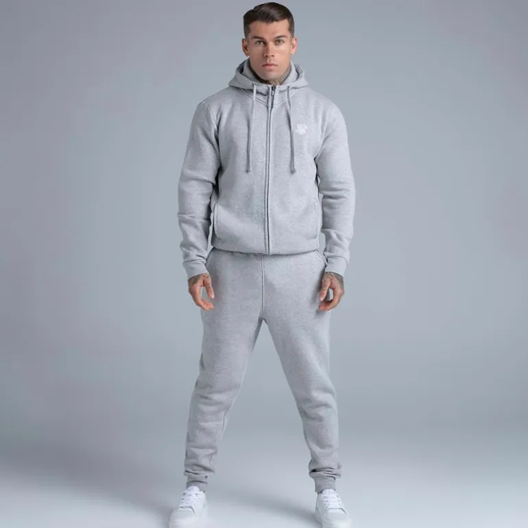 SikSilk Herren Essentials Jogginghose Grey Marl