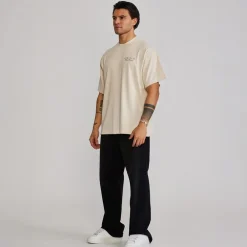 SikSilk Herren Grafik T Shirt Ecru