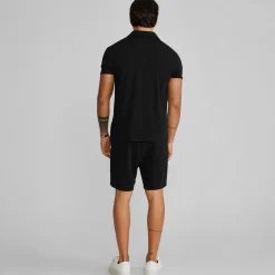 SikSilk Herren Poloshirt und Shorts Set Schwarz