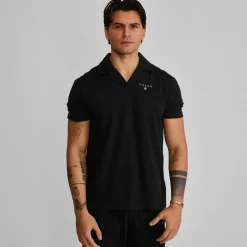 SikSilk Herren Poloshirt und Shorts Set Schwarz