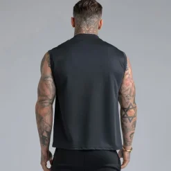 SikSilk Herren Ärmelloses T-Shirt Schwarz