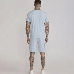 SikSilk Herren T Shirt Und Shorts Set Blau