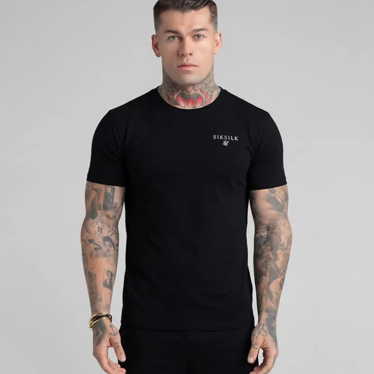 SikSilk Herren T Shirt Und Shorts Set Schwarz