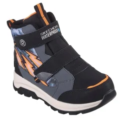 SKECHERS Junge Storm Blazer Wasserdicht Doppel Riemen Leucht Sneaker Anthrazit Schwarz