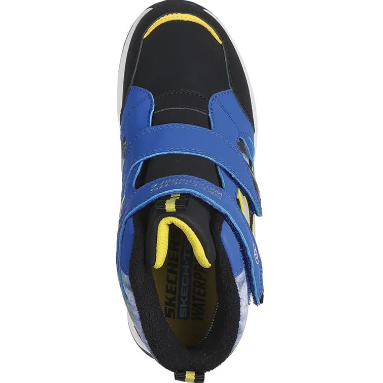 SKECHERS Junior Junge Storm Blazer Wasserdicht Doppelter Riemen Beleuchtete Turnschuhe Blau Schwarz
