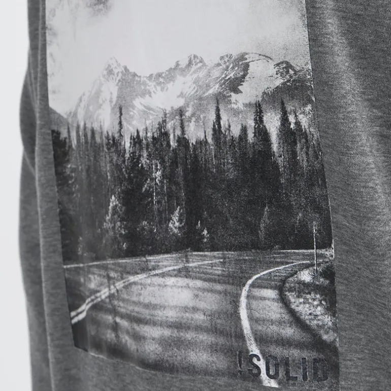 Solid Herren Dix Hoodie Dark Grey Melange