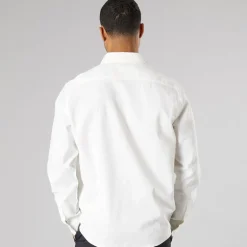 Solid Herren Langarm Shirt Off White