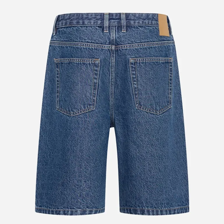 Solid Herren Sdomidt lockere Passform Denim Shorts Middle Blue Denim