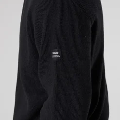 Solid Herren Strick Cardigan True Black