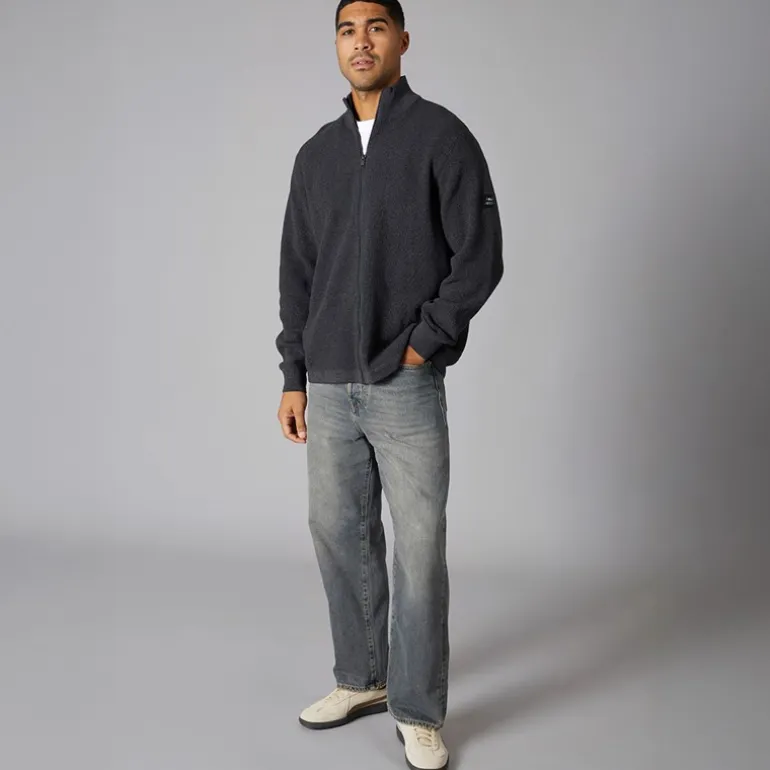 Solid Herren Strick Cardigan Dunkelgrau Marl Dar Grey M
