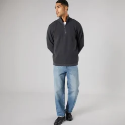 Solid Herren Strick Pullover Dunkel Grau Marl Dar Grey M