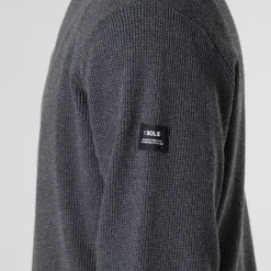 Solid Herren Strick Pullover Dunkel Grau Marl Dar Grey M