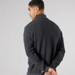 Solid Herren Strick Pullover Dunkel Grau Marl Dar Grey M