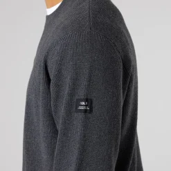 Solid Herren Strick Pullover Dunkel Grau Marl Dar Grey M
