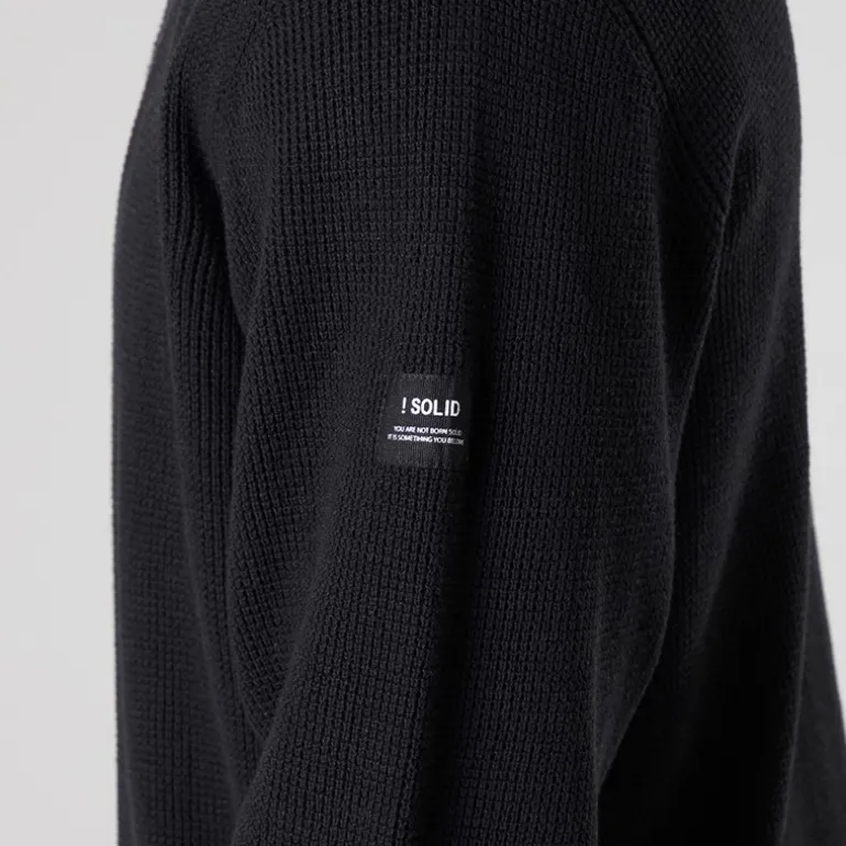Solid Herren Strick Pullover True Black