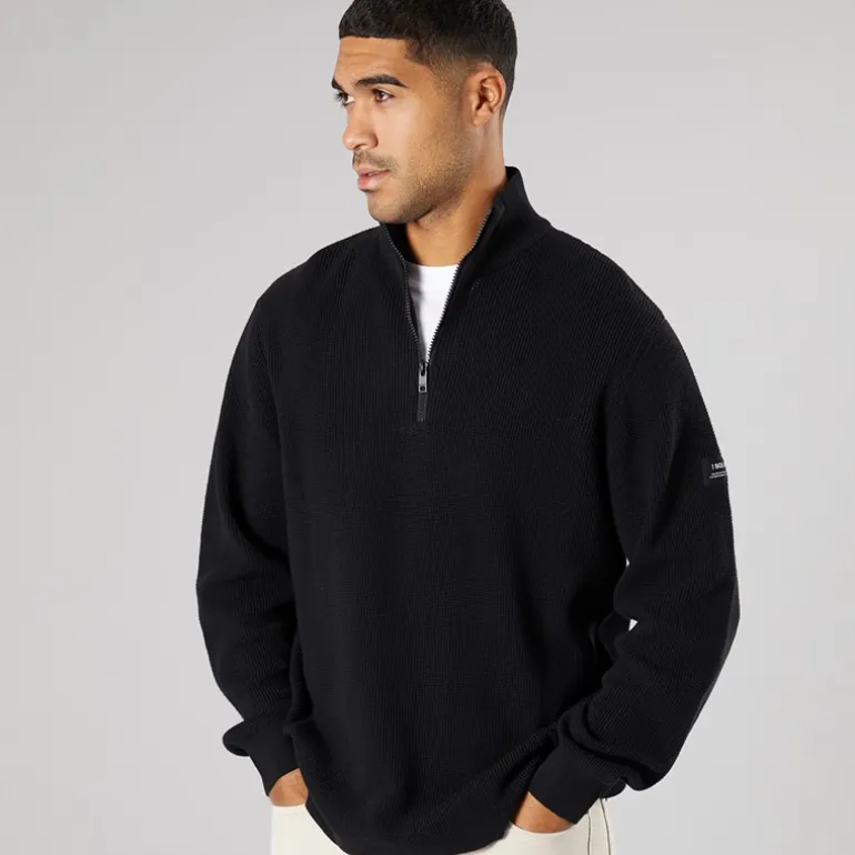 Solid Herren Strick Pullover True Black