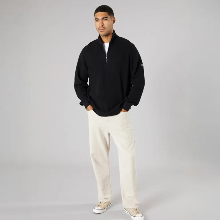 Solid Herren Strick Pullover True Black