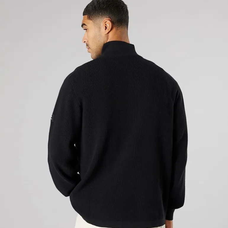 Solid Herren Strick Pullover True Black