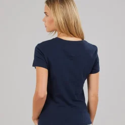 Tommy Jeans Damen Lineares T-Shirt Dark Night Navy 1