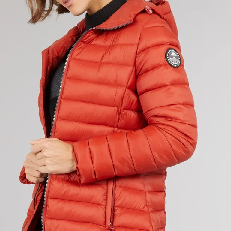 Trespass Damen Briarlea Wattierte Kapuzen Lang Mantel Burnt Orange
