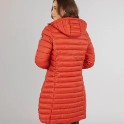 Trespass Damen Briarlea Wattierte Kapuzen Lang Mantel Burnt Orange