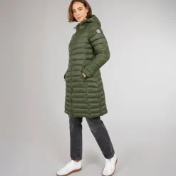 Trespass Damen Briarlea Wattierte Kapuzen Lang Mantel Dark Vine
