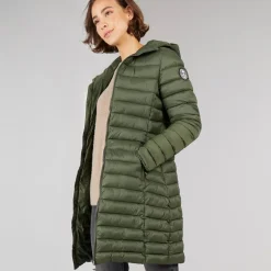 Trespass Damen Briarlea Wattierte Kapuzen Lang Mantel Dark Vine