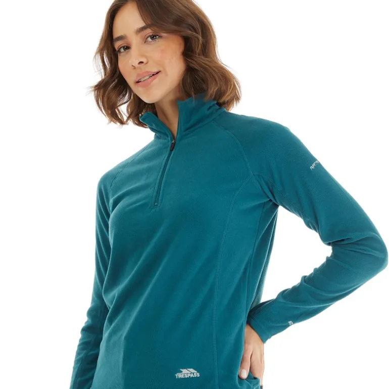 Trespass Damen Shiner 1/2 Reißverschluss Mikro Fleece Türkis