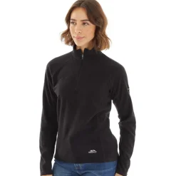 Trespass Damen Shiner 1/2 Reißverschluss Mikro Fleece Schwarz