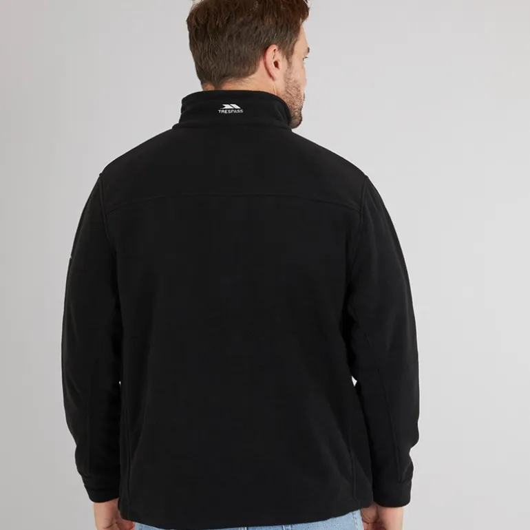 Trespass Herren Bernal Fleecejacke mit durchgehendem Reißverschluss Schwarz