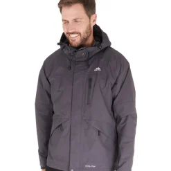 Trespass Herren Corvo Wasserdichte Kapuzen Shell Jacke Dark Grey