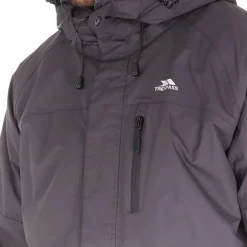 Trespass Herren Corvo Wasserdichte Kapuzen Shell Jacke Dark Grey