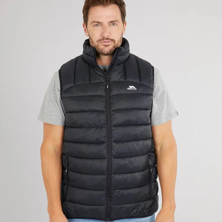 Trespass Herren Fergal Mikro Stepp Weste Schwarz