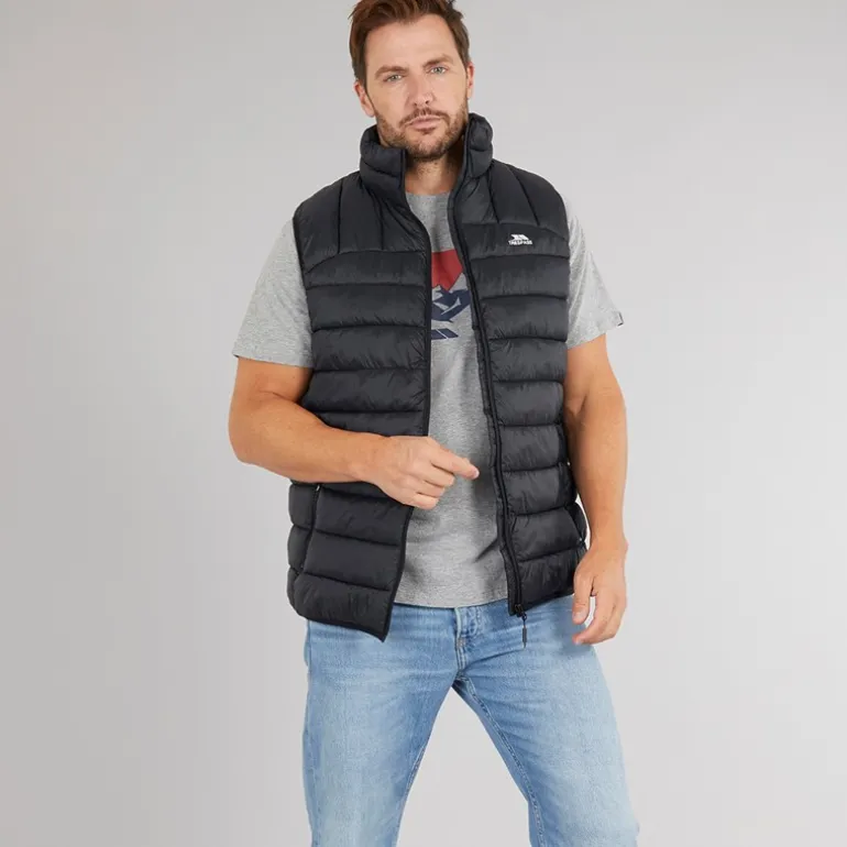 Trespass Herren Fergal Mikro Stepp Weste Schwarz