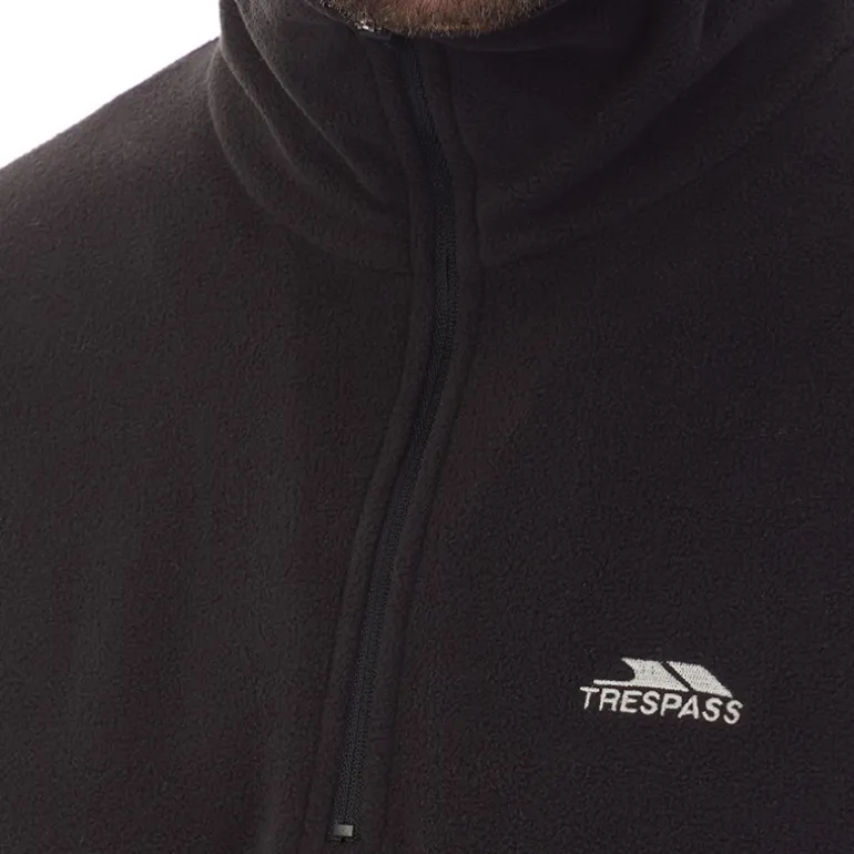 Trespass Herren Masonville 1/2 Reißverschluss Mikro Fleece Schwarz