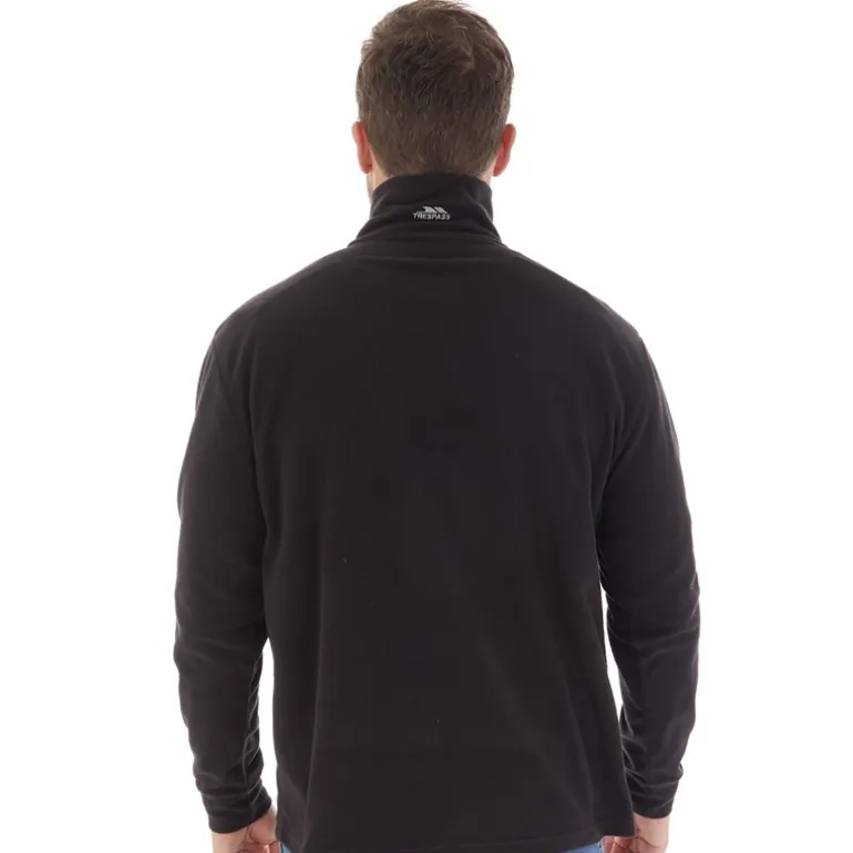 Trespass Herren Masonville 1/2 Reißverschluss Mikro Fleece Schwarz