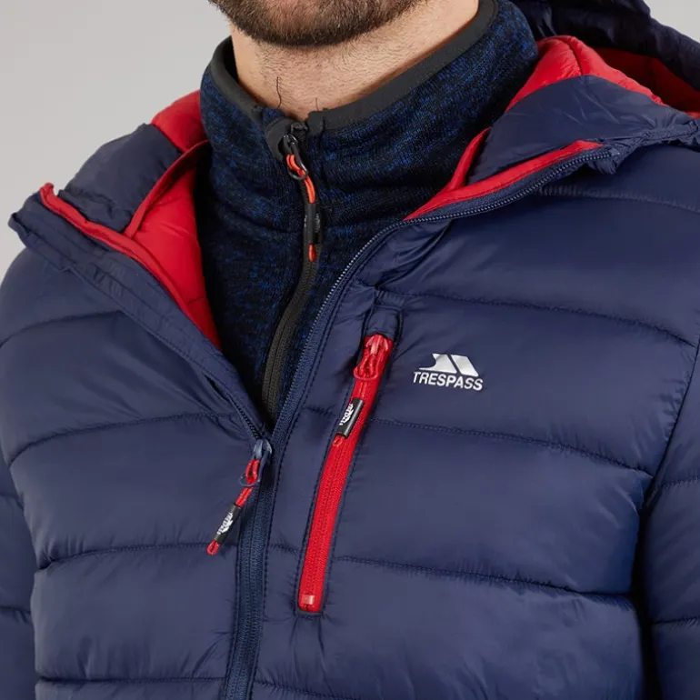 Trespass Herren Mikail Micro Gepolsterte Kapuzenjacke Marineblau