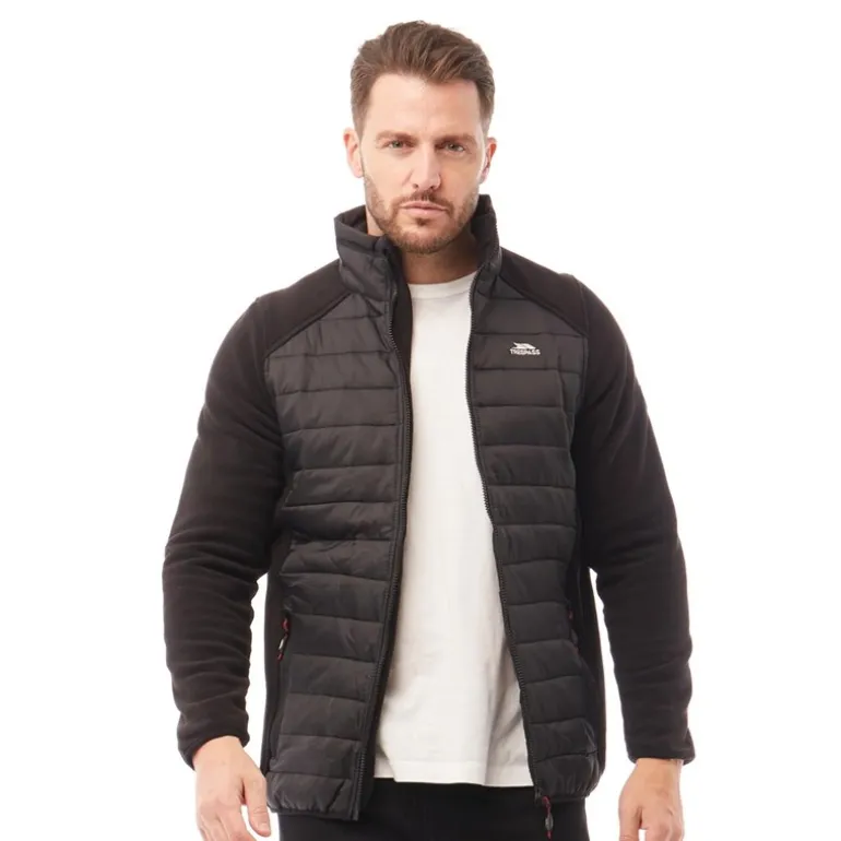 Trespass Herren Saunter Hybrid gesteppte Jacke Schwarz