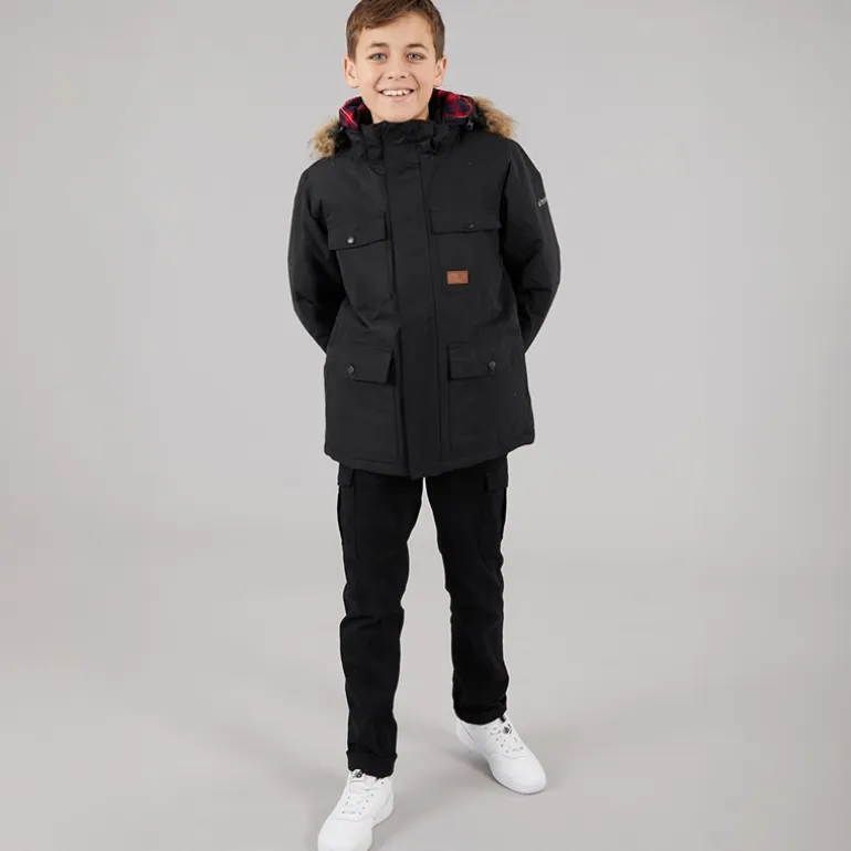 Trespass Junior Junge Upsider Isolierte Wasserdichte Parka Schwarz