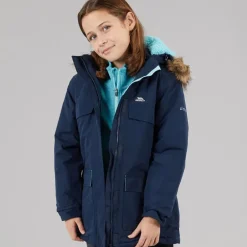 Trespass Junior Mädchen Larission Isolierte Wasserdichte Parka Marineblau