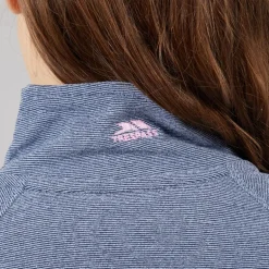 Trespass Junior Mädchen Meadows Half Zip Fleece Marineblau / Pink Logo