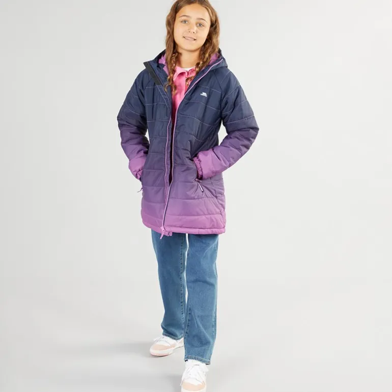 Trespass Mädchen Destiny Ombre Gefütterte Kapuzenjacke Dunkelrosa Ombre