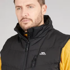 Trespass Weste Herren Brecker Gepolstert Wasserdicht Schwarz