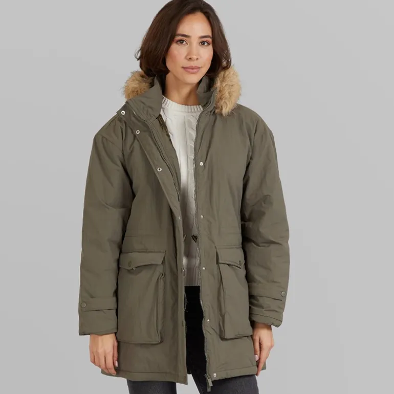 True North Damen Majlis Parka Armee Grün