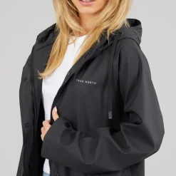 True North Damen PU Mantel Schwarz