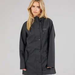 True North Damen PU Mantel Schwarz