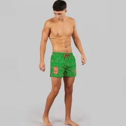 Umbro Herren Renn Badehosen Grün/Rot/Weiß