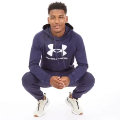 Under Armour Herren UA Rival Fleece Logo Kapuzenpullover Mitternachtsblau/Weiß