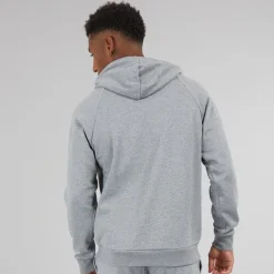 Under Armour Herren UA Rival Fleece Logo Hoodie Castlerock Hellgrau/Weiß