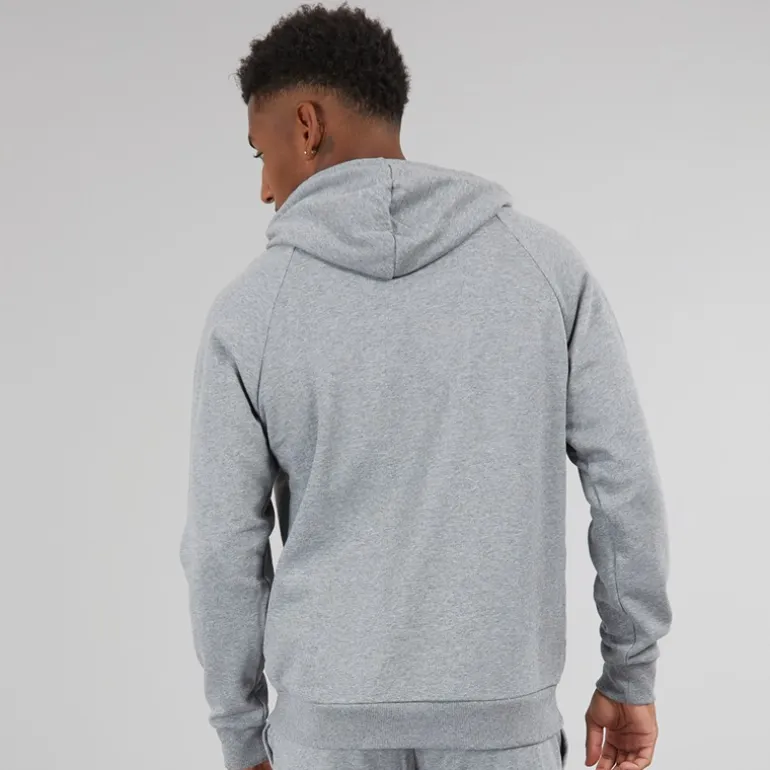 Under Armour Herren UA Rival Fleece Logo Hoodie Castlerock Hellgrau/Weiß